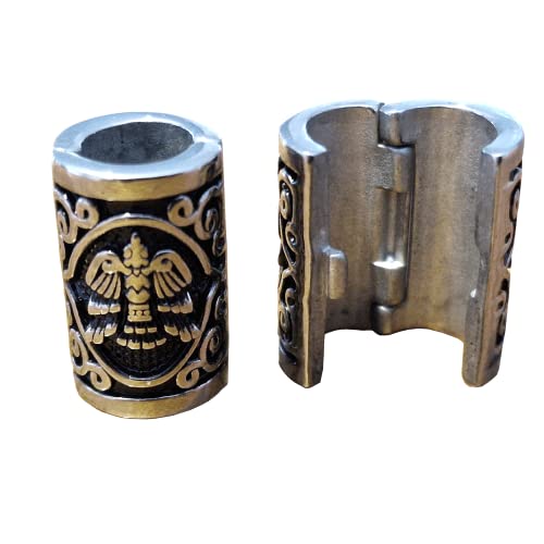 VALHALLA The EAGLE Hair Beads Opener Viking Beard Bead 316L Steel Silver Stainless Steel, Large