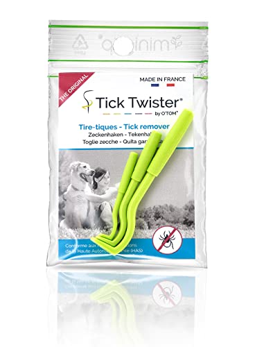 Tick Twister® - Set mit 3 Zeckenhaken im Beutel - Ermöglicht Zeckenentfernung bei Hunden, Katzen, Pferden und Männern - Original Zeckenentferner