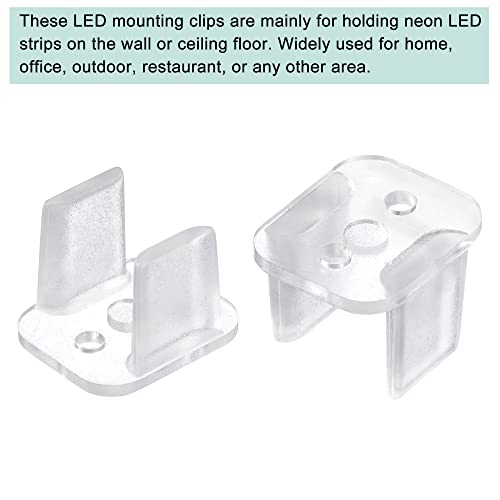 Image of MECCANIXITY LED Neon Mounting Clips, Fixing Clamps Holder for 8mm Neon LED Strip Pack of 100