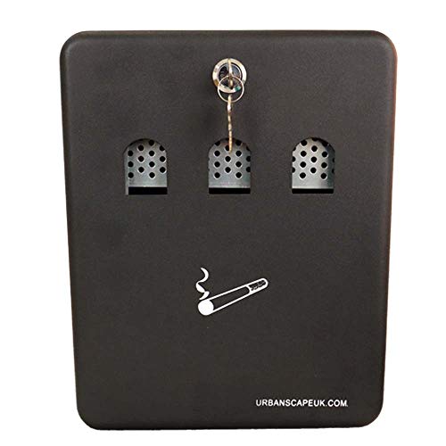 Cendrier mural pour cigarettes, cendrier extérieur, poubelle pour jardin, pub, club, rangement verrouillable en métal avec serrure à clé en acier 3 litres