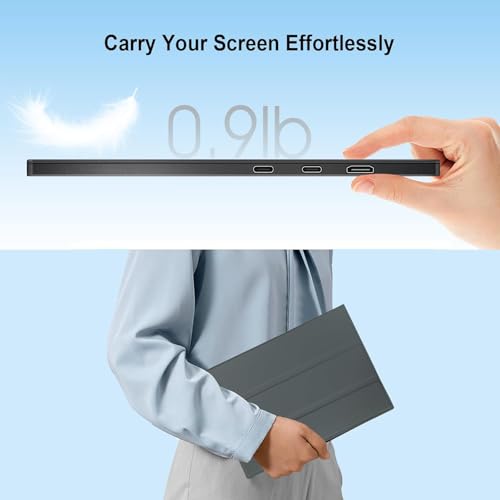 Image of 10.5 inch Portable Monitor 1920x1280 IPS Screen, 420 nits Brightness USB C Portable Gaming Monitor for Laptop PC Phone Mac Steam Deck, with Smart Cover & Speakers, Travel Second Screen for Work