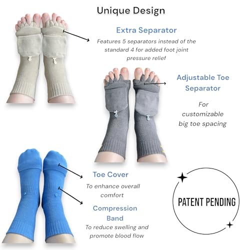 Toe Separator Socks for Women and Men Foot Alignment Bunion Relief Overlapping Toes Yoga Massage Socks2