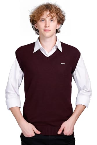 Image of V Neck Cotton Half Sweater for Man Winter Wear - Pullover Sweater for Men