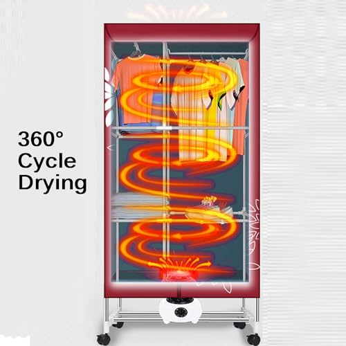 Verwarmde Wasdroger, Draagbare Huishoudelijke Droger, 1000 W Mini-elektrische Drogermachine voor Thuiswas en Appartement (Color : Blue) - Image 7