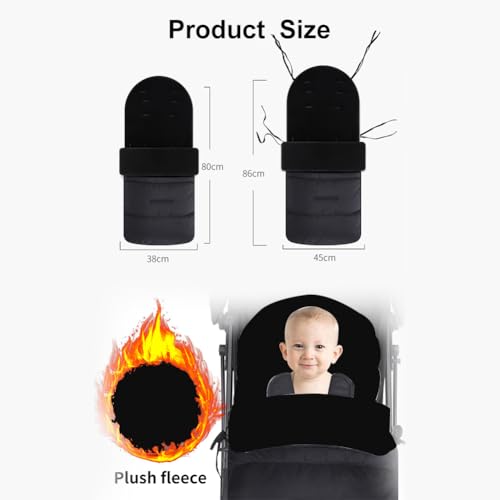 Chancelière pour poussette imperméable et coupe-vent avec doublure douce