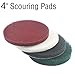 JUNLIXN 4 Inch Mixed Grit Drill Brush Scrubber Scouring Pads, 20 Pcs Hook & Loop Power Scrubber Scour for Rotary Tools, Random Orbital Sander (180#/400#/800#/1200#)