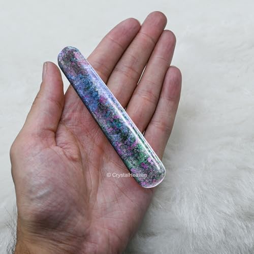 Image of Ruby Kyanite Crystal Wand - Smooth Crystal Wand for Energy Healing, Chakra Balancing, Meditation and Home Decor - Crystals and Healing Stones for Gift