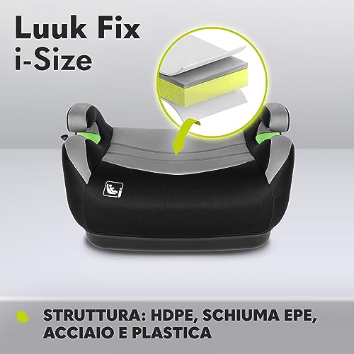 Lionelo LUUK FIX Seggiolino rialzo auto per bambini 22-36kg 125-150cm con ISOFIX e l'ultimissimo i-Size Standard R129, Rivestimento traspirante e lavabile, Schiuma adattiva, Car Booster con Braccioli - 6
