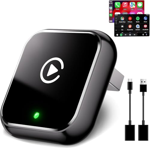 2026 Verbesserter 2-in-1 CarPlay Wireless Adapter für Apple CarPlay/Android Auto,Kabelgebunden zu drahtlos,Plug & Play,Bluetooth 5.3 und Wi-Fi 6, verzögerungsfrei, automatische Verbindung