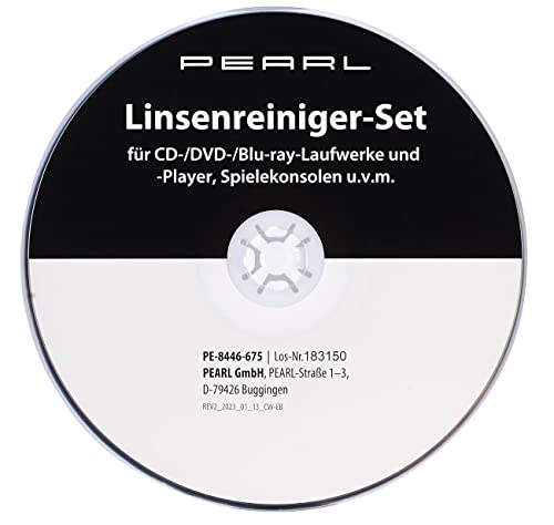 PEARL Reinigungs CD: Linsenreiniger-Set für CD-/DVD-/Blu-ray-Laufwerke und -Player u.v.m. (Reinigungs DVD, Laserreiniger, Autoradio Laufwerk reinigen)