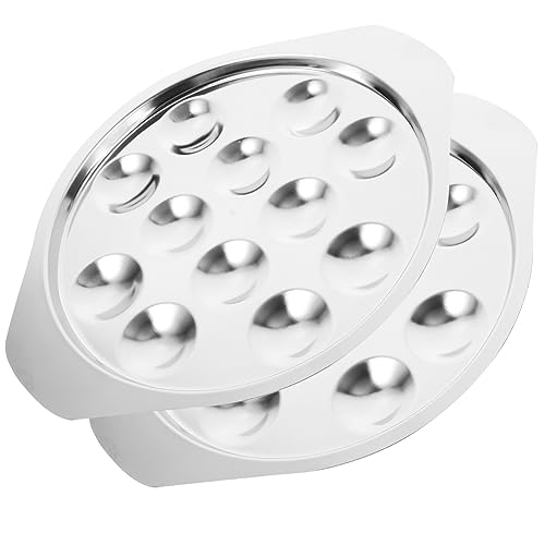 Abaodam 2Piezas Escargot Inoxidable con Compartimentos para Hornear y Servir Caracoles y Utensilio de Cocina Práctico y Duradero