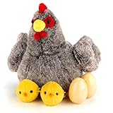 Option de faveur parfaite : Idéal pour les garçons et les filles, ce jouet en peluche de poulet en peluche est un cadeau attentionné pour un anniversaire, Noël ou Pâques, combinant plaisir et apprentissage dans un seul compagnon câlin..Jouet en peluche de poulet farci