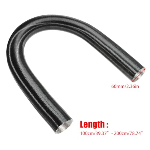 60mm Warm Heater Duct Pipe, ZDHQLHJ Preheater Hose Air Inlet Pipe, Aluminum Ducting Foil Car Diesel Air Heater Vent Warm Air Outlet Hose, for Webasto Dometic Planer Air Paking Heater (100cm-200cm)