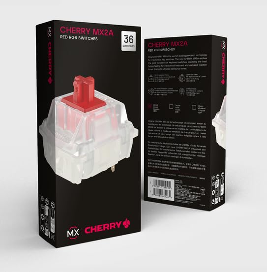 Cherry MX RGB Switch Kit | 36 pc Mechanical Keyboard Switches | DIY, Hot Swap or Gaming Keyboard (MX2A Red)