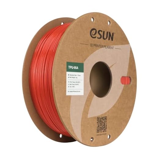eSUN TPU 95A Filament 1.75mm, Flexible 3D Printer Filament TPU, Dimensional Accuracy +/- 0.05mm, 1KG Spool (2.2 LBS) 3D Printing Filament for 3D Printers, Red