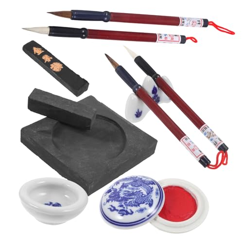 Gadpiparty 1Set Chinese Calligraphy Brush Set for Beginners Complete Writing Pen Kit with Inkstone and Calligraphy Chinese Calligraphy Set for Art and Daily Use