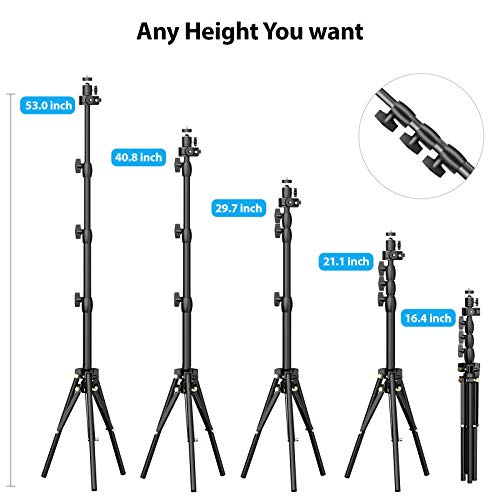 10.2 inch Selfie Ring Light with Tripod Stand & 2 Phone Holders,Anbes Dimmable Led Camera Ringlight for Photography/Makeup/Live Stream Video/YouTube,Compatible with iPhone/Android - Thumbnail 4