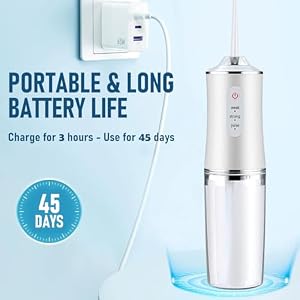 Electric Water Flosser Cordless for Teeth 3 Modes 4 Jet Tips Cleaning and Flossing Water Dental Portable Floss Irrigator Oral Water Flossed Rechargeable Tonsil Stone Travel Adults Birthday Gift — photo 4 of 6