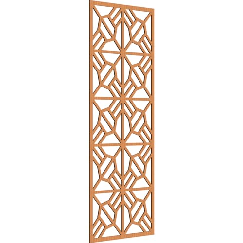 Image of 37 3 /8 inchW x 94 3 /8 inchH x 3 /8 inchT Auburn Decorative Fretwork Wood Wall Panels, Cherry