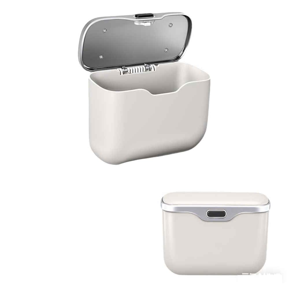EXCTLOE Car Rubbish Bin for Audi S1 S3 S4 S5 S6 S7 S8 SQ5 SQ7 TT Hanging Waste Basket Door Seat Back Leakproof Garbage Can Storage Organizer,White