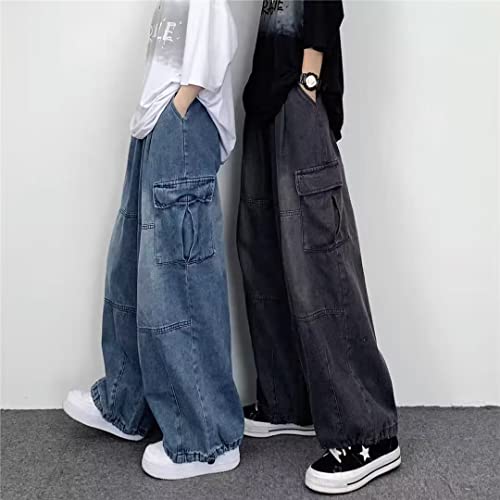 Women's High Waist Cargo Jeans Y2K Grunge Wide Leg Denim Pants Emo Goth Alternative Clothing Fairycore Streetwear2