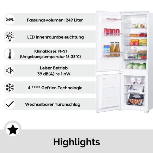 PKM Inbouwkoel-vriescombinatie sleepdeur nis 178cm KG250.4A+EB - Afbeelding 3