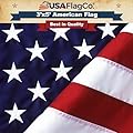 American Flags for Outside 3x5 - USA Flag Co. American Flag 3x5 Heavy Duty Outdoor Made in USA with Embroidered Stars and Sewn Stripes, This US Flag is an American Made Flag