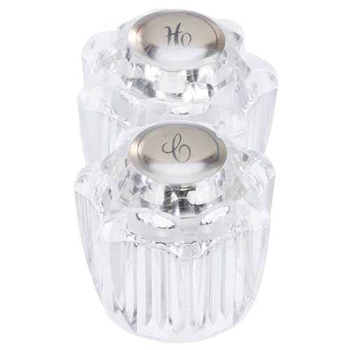 Operitacx 2個 シャワー用耐久プラスチック蛇口ノブ 浴槽 シャワー水栓交換用温冷ハンドル 簡単取付 水流温調節可能なユニバーサル蛇口ハンド