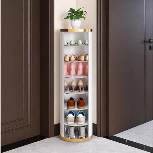 Tabouret de canapé circulaire et range-chaussures en PVC avec assise rembourrée pour entrée