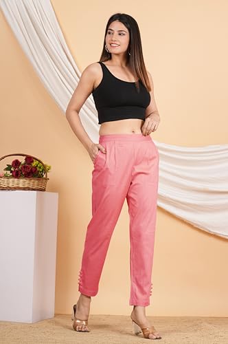 Image of Yash Gallery Women's Regular Fit Mid Rise Solid Lycra Trouser Regular Pants