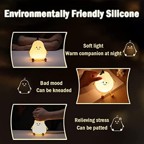 Glivpny Cute Pear Silicone Night Light for Kid,Soft LED Night Lamp for Baby and Toddler,Fruit NightLight for Boys and Girls,7 Color Rechargeable Kid Bedside Lamp for Nursery, Gifts for Boys Girls 7 419uhTPZyCL. AC