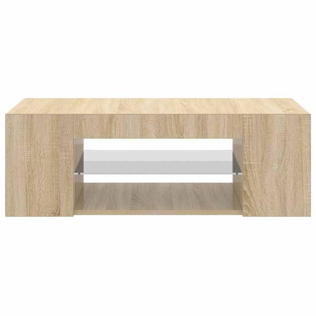 vidaXL - TV-Möbel - TV-Schrank mit LED-Leuchten Sonoma-Eiche 90x39x30 cm