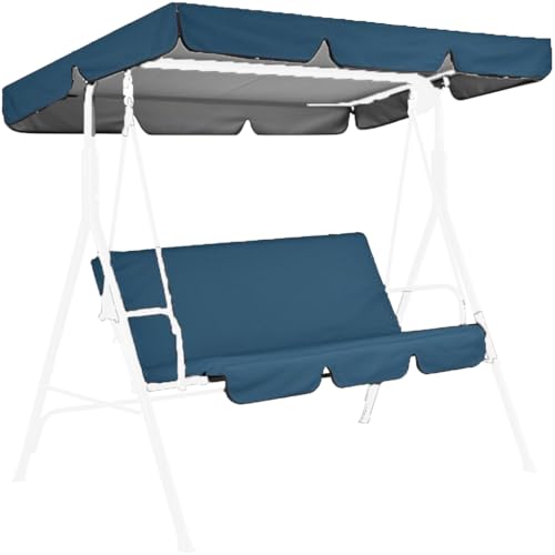 Vattentät trädgårdsgungstol för 2–3 personer hängstol utomhus gungbänk baldakin UV-skydd hållbar uteplats skugga väderbeständig utomhus möbelöverdrag