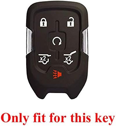 Btopars 2pcs 6 Buttons Smart Key Fob Cover Case Remote Protector Skin Keyless Jacket Holder Compatible with Chevrolet 2015 2016 2017 2018 2019 2020 Suburban Tahoe GMC Yukon Black Brown