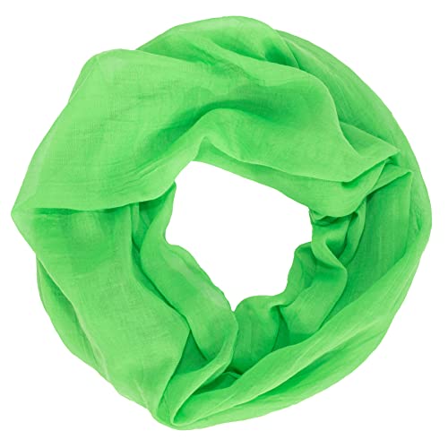 Lolus Damen Loop Rundschal Hals-Tuch in verschiedenen Farben und Blumen Muster Accessoires Schal (U16 hellgrün)