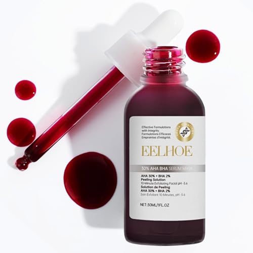 EELHOE Aha 30% + Bha 2% Face Serum, Aha Bha Peeling Solution, Aha Bha Exfoliator, Chemical Peels For Face, Aha Bha Mask Red Skin Peel, Bha Liquid Exfoliant For Pore Congestion, Brightening, Anti Aging