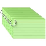 300 Count Green Index Cards 3x5 Inch with Ring, Heavy Weight Flash Cards, Note Taking Supplies, Portable Note Cards, Study Flashcards for Students & Teachers, Office Home School Study Supplies