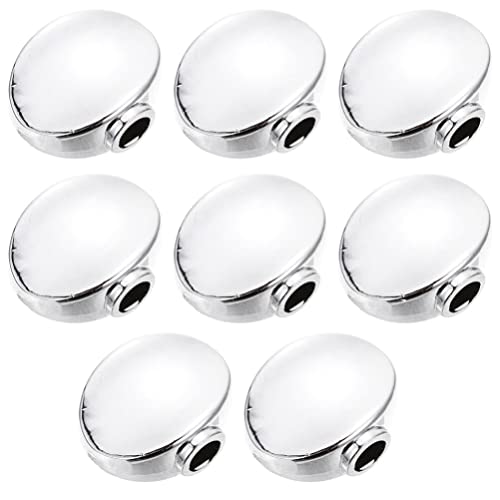 SUPVOX Bass Guitar 8pcs Metal Small Oval Shape Guitar Tuning Peg Keys Tuners Machine Heads Replacement Buttons Tip Knobs Handle for Folk Electric and Acoustic Guitar Silver Guitar Tuner