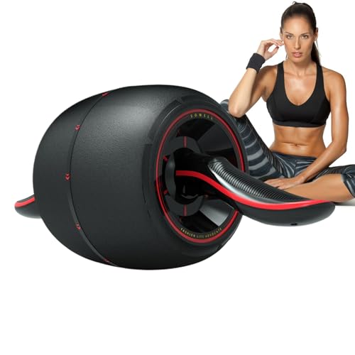 Rodillo de rueda abdominal, ejercitador suave y resistente, entrenador de fitness | Máquina de rebote que ahorra espacio con soporte de agarre suave, de construcción de núcleo para fuerza