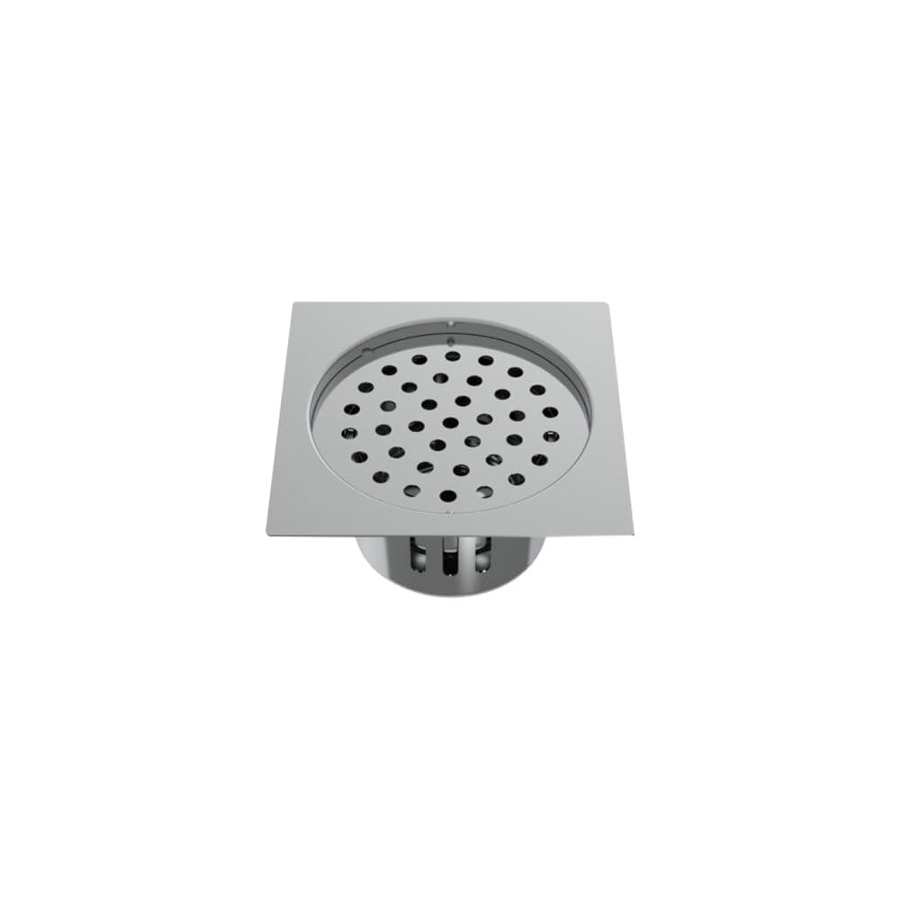 SS304 Drain with Cockroach Trap Square - Stainless Steel 304- Length & Width 125mm (5”) Polished Finish- Anti-pest Drain Cover, Efficient Water Drainage