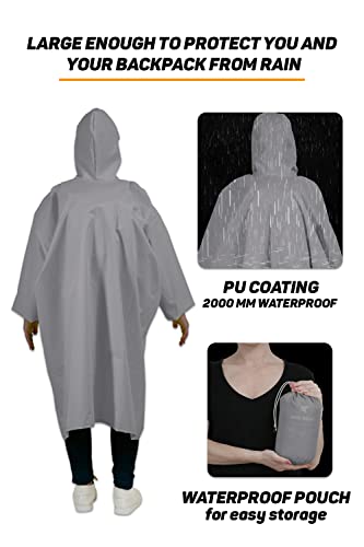 Image of ROCKSPORT Unisex Hooded Rain Poncho for Adult,Waterproof, lightweight,Reusable& Packable, One Size Fits Most, Free Size