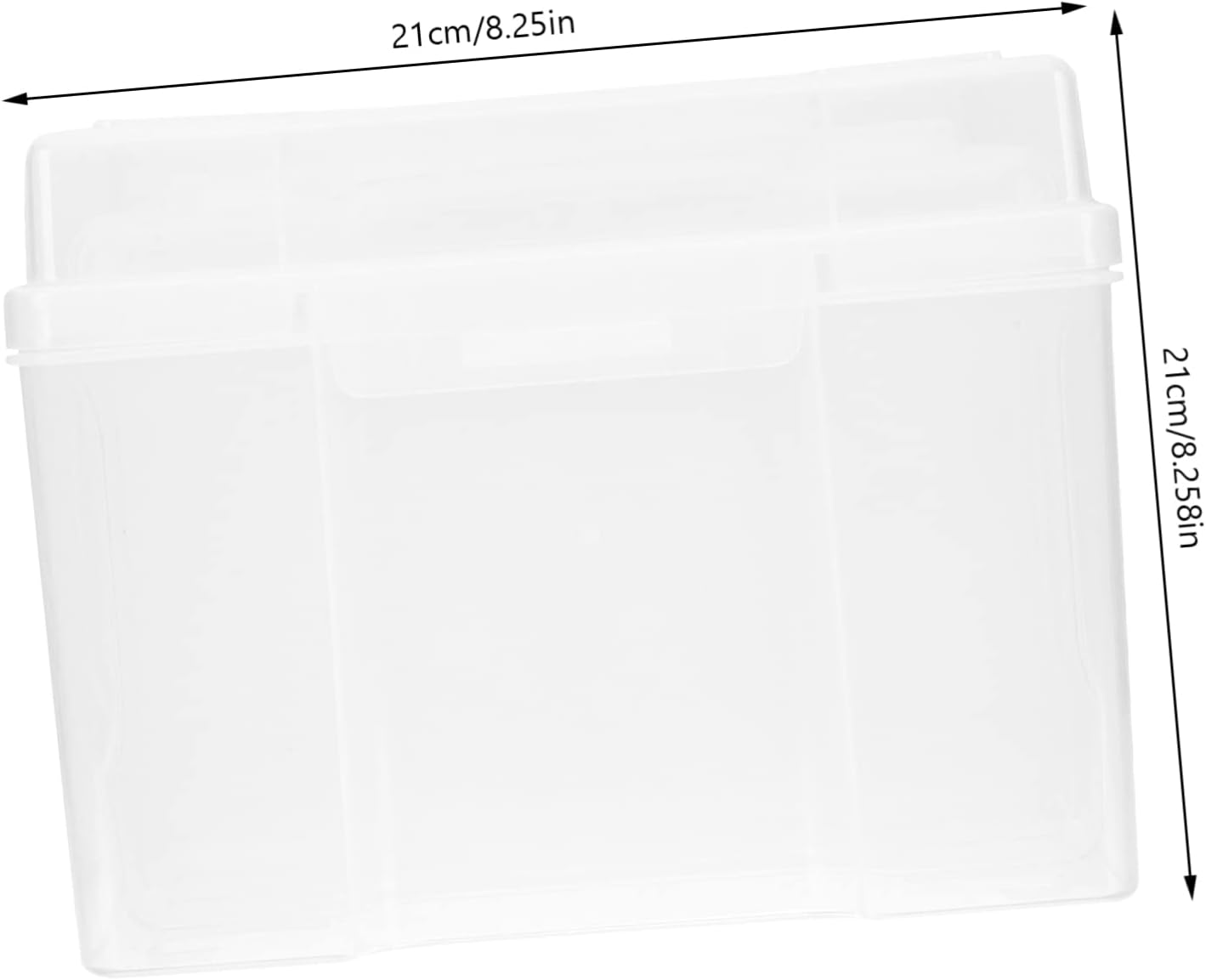 KICHOUSE Transparent Photo Organizer Case with Handle Multi-purpose Storage Box for Photos Accessories and Crafts Snap-tight Closure for