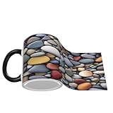 DZBDWZXH Black Handle Ceramic Coffee Mugs 11oz, (Pebble Stone) Print Restaurant Coffee Mug for Coffee,Cappuccino,Tea,Cocoa,Cereal - Image 4