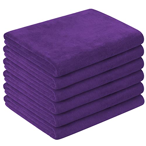 Image of JML Microfiber Bath Towels, Violet, 30 inch x 60 inch, 6 Pack