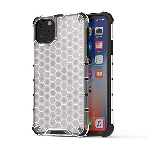 Image of Glasgow | for Apple iPhone 11 Pro Honeycomb Pattern Back Case Cover for Apple iPhone 11 Pro with 4 Bumper Corners and Military Grade Protection - Transparent
