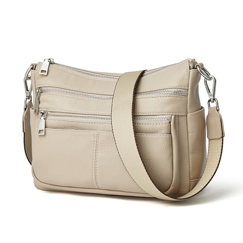 DAILANDO Soft Multi Pockets Shoulder Bag for Women, Large Multi Functional Crossbody Purse With Two Detachable Straps