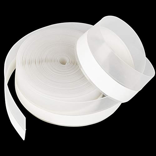 Weather Stripping Silicone Seal Strip,Self Adhesive Anti-Collision Silicone for Doors and Windows Bottom and Side Gap,Transparent(35mm,16FT)