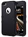 iPhone 5S Case, iPhone 5 SE Case, ULAK Anti Slip iPhone 5 Case Dust Scratch Shock Resistance Protective Cover for Apple iPhone SE 5S 5 with Hybrid High Soft Silicone + Hard PC Case (Black+Black)