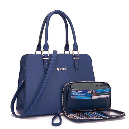 Image of Qiyuer Satchel Purses For Women Handbag And Wallet Set Tote Bag | Premium Vegan Leather,Matching Wallet,RFID Blocking,Work,Casual