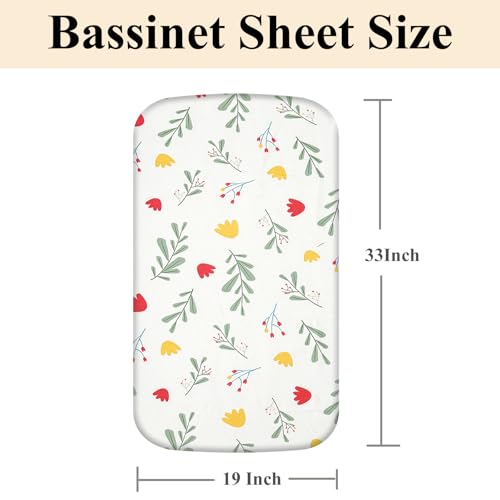 Image of 4 Pack Bassinet Sheets 19 inch x 33 inch, Compatible with Baby Delight, BabyBond and Dream On Me Skylar /Lotus /Traveler Baby Bassinet, Soft and Skin-Friendly, Pink and Rabbit